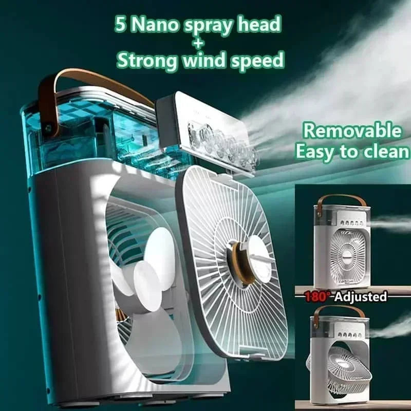 New 3 In 1 Fan AIr Conditioner Household Mini Air Cooler LED Night