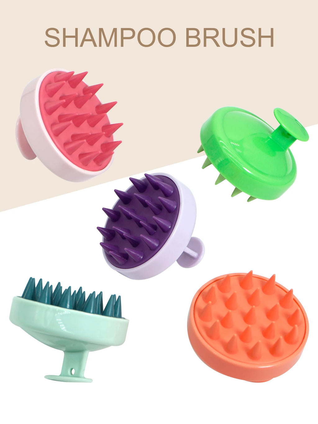 Silicone Shampoo Scalp Hair Massager Head Body Scalp Massage Brush